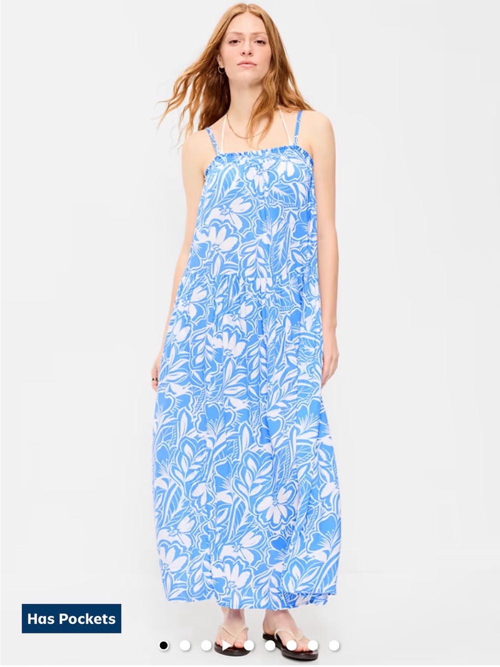 Old Navy Blue and White Floral Maxi Cover-Up Dress - Picture 2 of 2